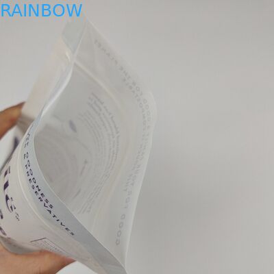 पुनर्नवीनीकरण योग्य ज़िपर सफेद ब्राउन क्राफ्ट पेपर बैग कस्टम खाद्य अखरोट मूंगफली चाय कैंडी कुकी पैकेजिंग लोगो के साथ स्टैंड अप बैग