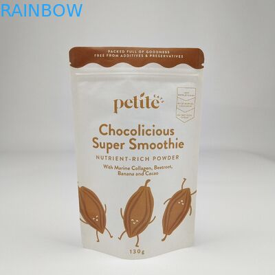 मुफ़्त नमूना पुनर्नवीनीकरण योग्य डॉयपैक ज़िपर क्राफ्ट पेपर बैग कस्टम चाय बैग ज़िपलॉक सफेद स्टैंड अप पॉच