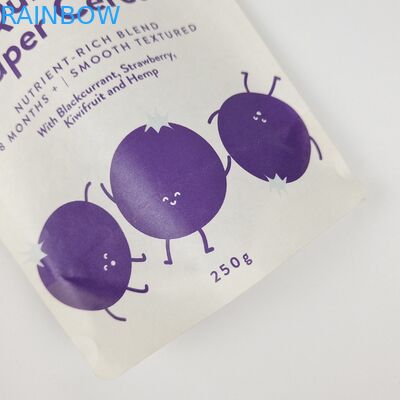 जिपर के साथ स्टैंड अप पाउच क्राफ्ट क्राफ्ट पेपर कस्टम मुद्रित पुनः प्रयोज्य ज़िप लॉक Doypack खाद्य पैकेजिंग बैग