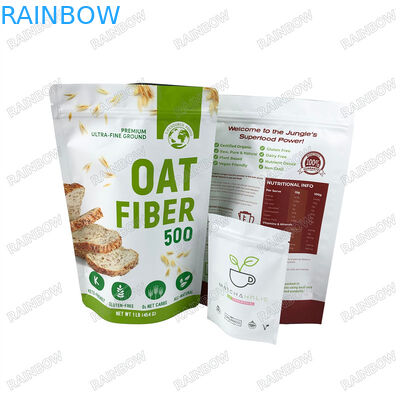 बायोडिग्रेडेबल बैग कस्टम क्राफ्ट पेपर स्टैंड अप बैग रीसेलेबल ज़िपलॉक प्रोटीन पाउडर बैग