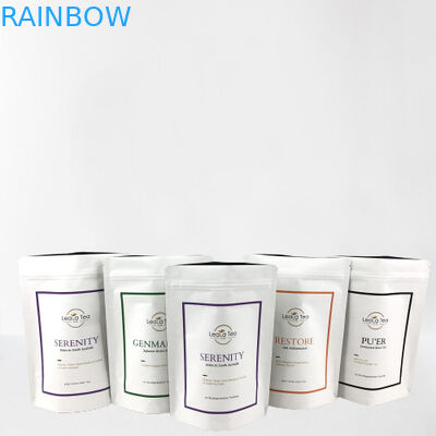 सूखी चाय बैग पैकेजिंग के लिए अनुकूलित लोगो के साथ फिर से बंद करने योग्य स्टैंड अप बैग