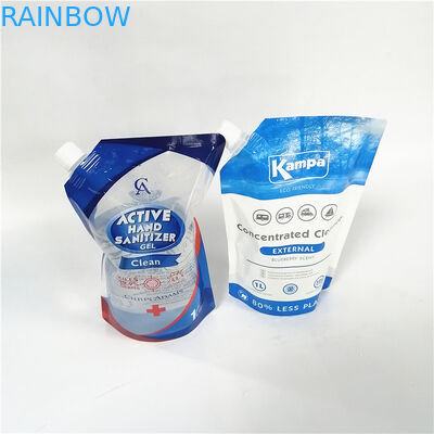 पर्यावरण के अनुकूल पैकेजिंग के लिए विभिन्न प्रकार के कैप वाले पुनर्नवीनीकरण योग्य स्पॉट किए गए स्टैंड-अप बैग