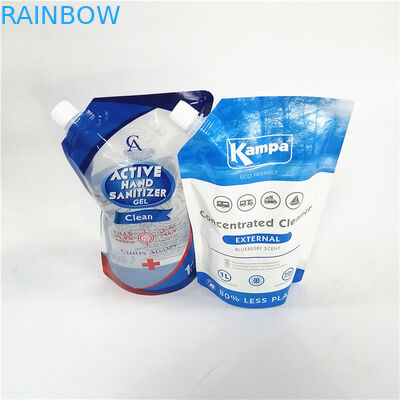 पर्यावरण के अनुकूल पैकेजिंग के लिए विभिन्न प्रकार के कैप वाले पुनर्नवीनीकरण योग्य स्पॉट किए गए स्टैंड-अप बैग