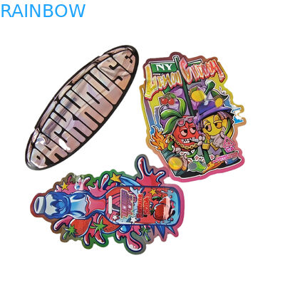 कस्टम विशेष आकार की ज़िपर पैकेजिंग नरम स्पर्श सीबीडी बाल सबूत 3.5g अनियमित मरने कट प्लास्टिक बैग