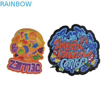 कस्टम एल्यूमीनियम पन्नी नरम स्पर्श प्लास्टिक पैकेजिंग बैग मैट अनियमित आकार 3.5g 7g 14g 28g डाई कट मायलर बैग