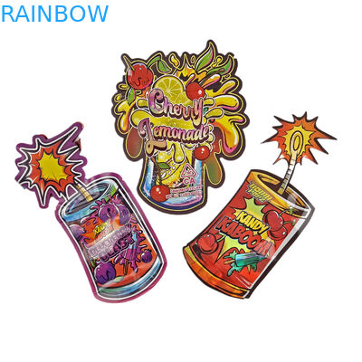 कस्टम 3.5g होलोग्राफिक डाई कट मायलर बैग अनियमित आकार पैकेजिंग ज़िपर गंध सबूत डाई कट प्लास्टिक पैकेजिंग बैग