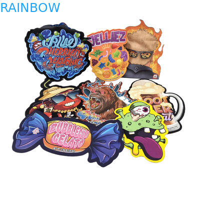 कस्टम डिजाइन मुद्रित मायलर बैग पैकेजिंग सॉफ्ट टच प्लास्टिक 3.5g मायलर बैग डाई कट अनियमित बैग पैकेजिंग