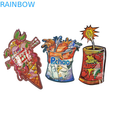 कस्टम डिजाइन मुद्रित मायलर बैग पैकेजिंग सॉफ्ट टच प्लास्टिक 3.5g मायलर बैग डाई कट अनियमित बैग पैकेजिंग