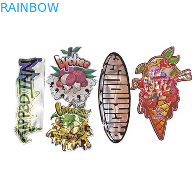 कस्टम मुद्रण 3.5g 7g 14g 28g विशेष आकार गंध प्रतिरोधी खाद्य कैंडी बैग डाई कट मायलर बैग