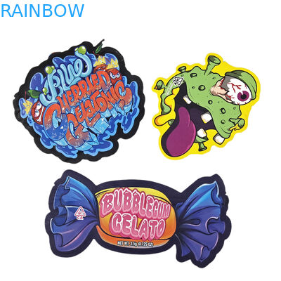 ज़िपलॉक पन्नी थैली 3.5g 7g 14g विशेष आकार कस्टम पैकेजिंग खाद्य गंध प्रूफ डाई कट मायलर बैग