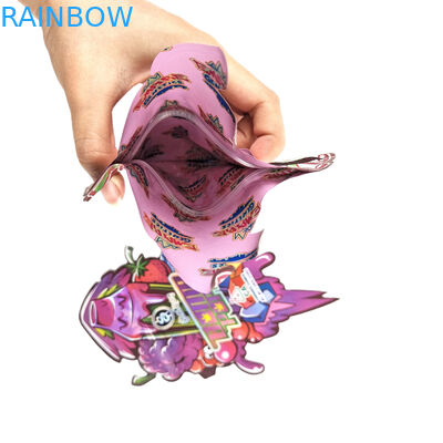 विशेष अनियमित आकार के गंध प्रतिरोधी बैग के साथ ज़िपलॉक कस्टम28g 14g 7g 3.5g डाई कट स्नैक खाद्य पैकेजिंग Mylar बैग