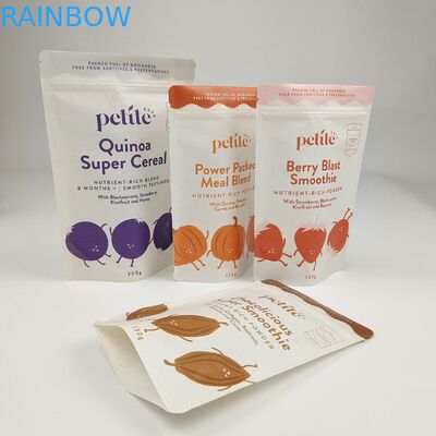 कस्टम मुद्रित खाद्य पैकेजिंग बैग गंध प्रतिरोधी ज़िपलॉक क्राफ्ट पेपर जिप और खिड़की के साथ खड़े हों