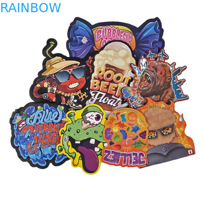 3.5g 7g 14g विशेष आकार प्लास्टिक पैकेजिंग बैग होलोग्राम गंध प्रतिरोधी प्लास्टिक मरने कट कस्टम स्नैक कुकी स्नैक बैग