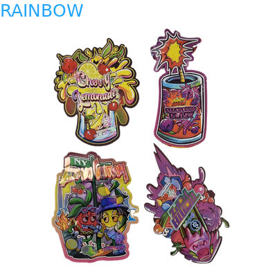 3.5g 7g 14g विशेष आकार प्लास्टिक पैकेजिंग बैग होलोग्राम गंध प्रतिरोधी प्लास्टिक मरने कट कस्टम स्नैक कुकी स्नैक बैग