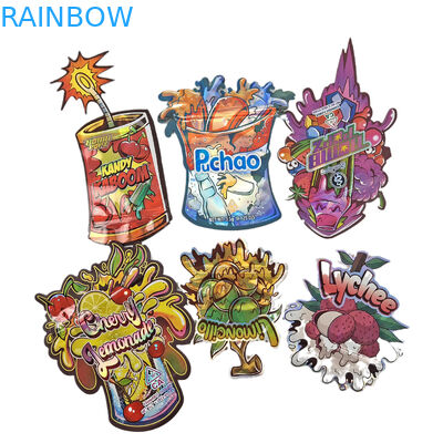 गंध प्रतिरोधी कस्टम मुद्रित 3.5g अद्वितीय विशेष आकार अनियमित खाद्य पैकेजिंग ज़िपलॉक माइलर बैग के साथ डाई कट बैग