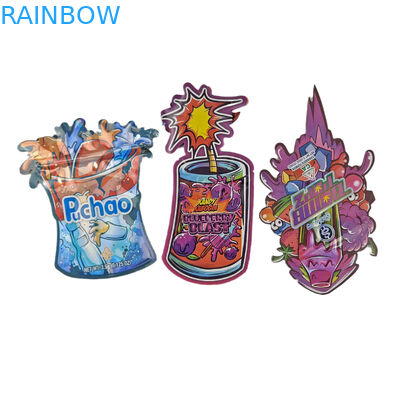 कस्टम लोगो मुद्रित अनियमित होलोग्राफिक ज़िपलॉक गंध सबूत 3.5g 7g 14g 28g स्नैक बैग के साथ आकार Mylar बैग