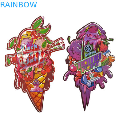 थोक 3.5g कस्टम डाई कट ज़िपलॉक बैग खाद्य पैकेजिंग के लिए गंध सबूत आकार खाद्य पैकेज खाद्य Mylar बैग