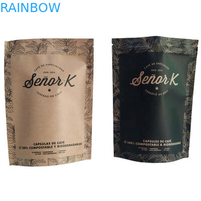 फ्लैट बॉटम बैग फूड पैकेजिंग फिल्म सादा सफेद प्रिंटिंग टॉप एयर वाल्व के साथ भरना