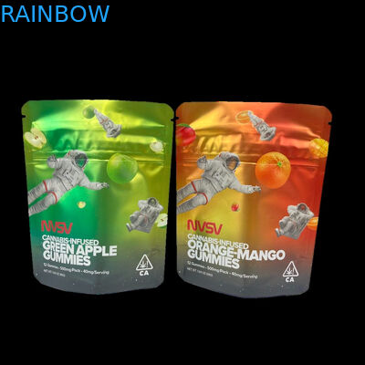 3.5 ग्राम प्लास्टिक की थैलियाँ पैकेजिंग कस्टम लेबल मुद्रित सीबीडी कुकीज़ पुनः बंद करने योग्य k