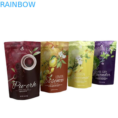 खाद्य ग्रेड स्टैंड अप पॉच बैग प्लास्टिक कस्टम पन्नी चाय पैकिंग के लिए मैट खत्म