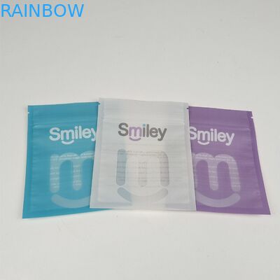थोक पुनर्नवीनीकरण योग्य थ्री साइड सील माइलर पैकेजिंग दांतों की देखभाल के लिए दांत संरेखक ज़िपर के साथ