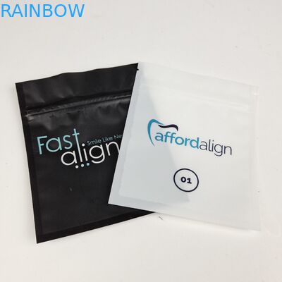 थोक पुनर्नवीनीकरण योग्य थ्री साइड सील माइलर पैकेजिंग दांतों की देखभाल के लिए दांत संरेखक ज़िपर के साथ