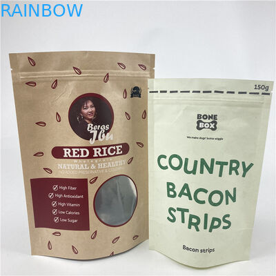 गुणवत्ता आश्वासन जिपर के साथ स्टैंड अप एल्यूमीनियम पन्नी बैग खाद्य स्नैक पैकेजिंग बैग