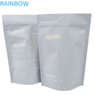 कस्टम मुद्रित क्राफ्ट पेपर स्टैंड अप ज़िपर बैग कॉफी बीन्स पाउडर के लिए रीसेलेबल मायलर बैग