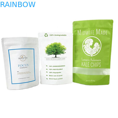 पर्यावरण के अनुकूल बायोडिग्रेडेबल क्राफ्ट पेपर बैग ज़िप लॉक बैग खाद्य पैकेजिंग खिड़की के साथ पेपर बैग