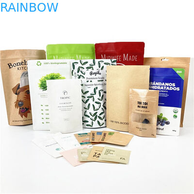 बायोडिग्रेडेबल कस्टमाइज्ड लोगो 100g 250g चाय कॉफी सूखी फल पैकेजिंग बैग रीसाइक्लेबल स्टैंड अप बैग