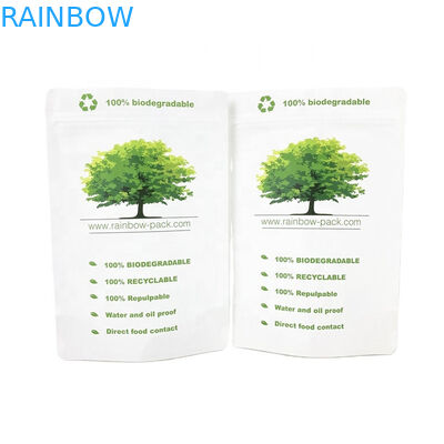 खाद्य के लिए खिड़की के साथ बायोडिग्रेडेबल क्राफ्ट पेपर बैग आटा अखरोट चावल चाय खाद्य निर्माण प्रत्यक्ष बिक्री