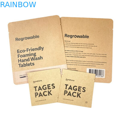 ओईएम कस्टम लोगो कुकी केक के लिए बायोडिग्रेडेबल क्राफ्ट पेपर बैग अखरोट खाद्य पदार्थ पाउडर पालतू खाद्य गंध प्रूफ बैग खिड़की के साथ