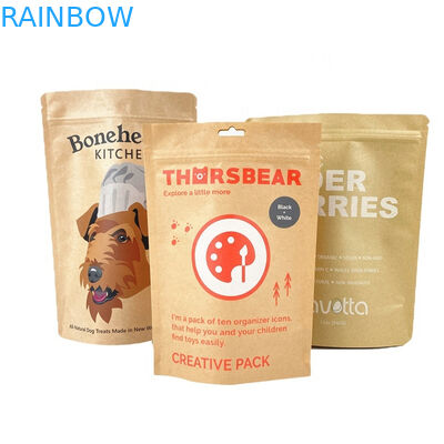 100% बायोडिग्रेडेबल गंध प्रतिरोधी कागज पैकेजिंग बैग के लिए आम पाउडर चाय नट्स पालतू खाद्य बैग सफेद क्राफ्ट पेपर बैग