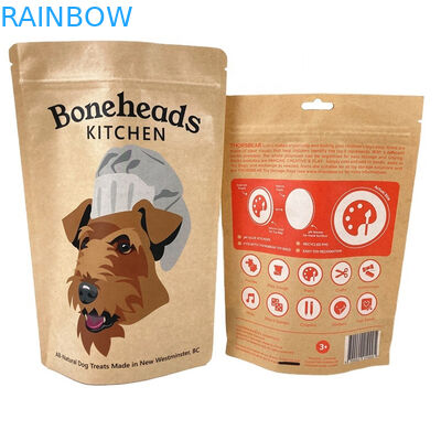 100% बायोडिग्रेडेबल गंध प्रतिरोधी कागज पैकेजिंग बैग के लिए आम पाउडर चाय नट्स पालतू खाद्य बैग सफेद क्राफ्ट पेपर बैग