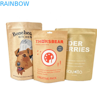 डिजिटल प्रिंटिंग कस्टम लोगो मैंगो पाउडर अखरोट के लिए सफेद क्राफ्ट पेपर बैग पालतू भोजन बायोडिग्रेडेबल गंध प्रतिरोधी कागज पैक