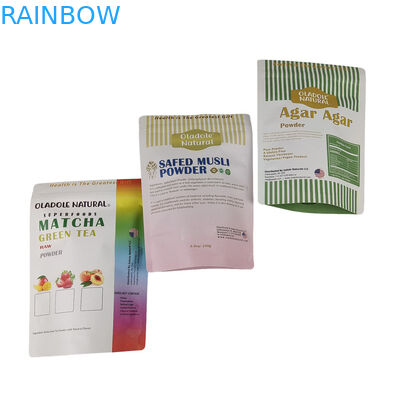 थोक कस्टम मुद्रित स्टैंड अप क्राफ्ट पेपर बैग खाद्य के लिए आटा अखरोट चावल चाय मसाले बायोडिग्रेडेबल Mylar बैग