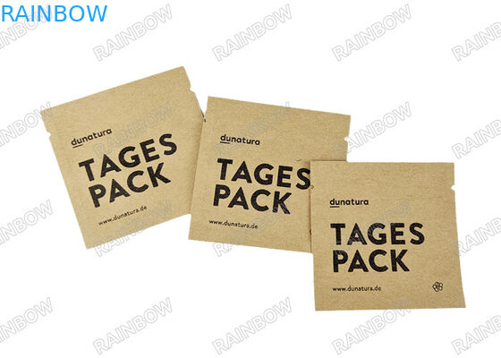 कस्टम बायोडिग्रेडेबल खाली चाय थैली तीन पक्षीय गर्मी सील चाय कॉफी पैकेजिंग बैग क्राफ्ट पेपर टैबलेट पैकेजिंग बैग