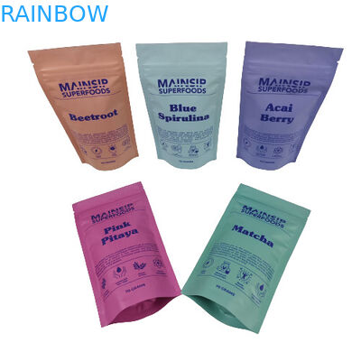 डिजिटल मुद्रित मायलर बैग गंध प्रतिरोधी कॉफी पाउडर पैकेजिंग स्टैंड अप ज़िप लॉक बैग के साथ एल्यूमीनियम पन्नी