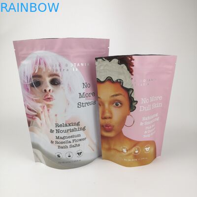 फैक्टरी कट्सम मुद्रित प्लास्टिक स्टैंड अप बैग लोगो मुद्रण के साथ पुनः बंद करने योग्य प्लास्टिक बैग