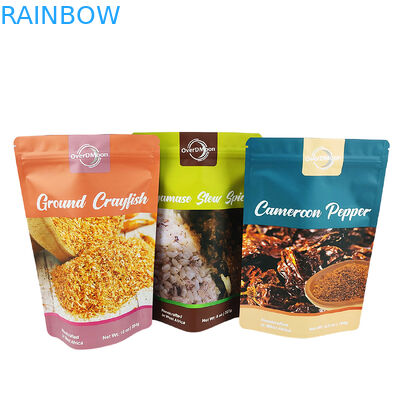 मैट समाप्त 250 ग्राम मसाला पैकेजिंग के लिए प्लास्टिक बैग खाद्य ग्रेड मसाला बैग