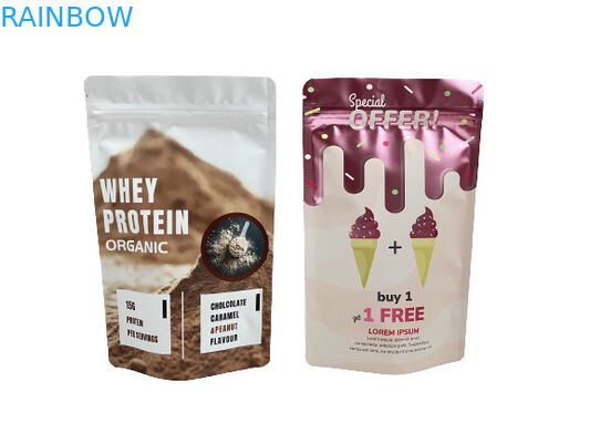 लोगो के साथ पाउडर गममी कैंडी के लिए कस्टम रीसेलेबल गंध प्रतिरोधी क्राफ्ट पेपर पैकेजिंग बैग