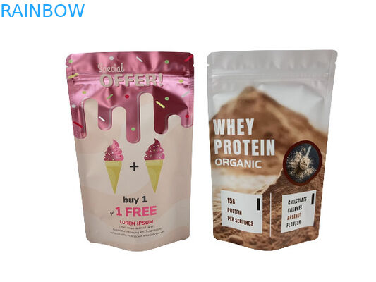 लोगो के साथ पाउडर गममी कैंडी के लिए कस्टम रीसेलेबल गंध प्रतिरोधी क्राफ्ट पेपर पैकेजिंग बैग