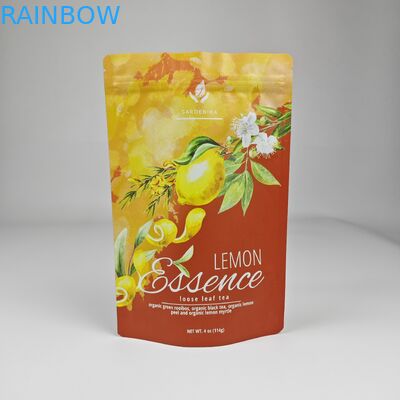 कस्टम मुद्रित प्लास्टिक स्टैंड अप बैग फिर से बंद करने योग्य नमी सबूत 250g चाय पैकेजिंग बैग