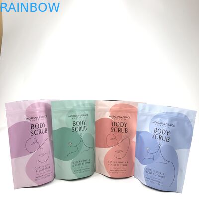 स्टैंड अप बॉडी स्क्रब बैग विभिन्न आकारों के साथ अनुकूलन योग्य कॉस्मेटिक पैकेजिंग बैग