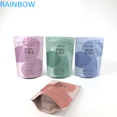 स्टैंड अप बॉडी स्क्रब बैग विभिन्न आकारों के साथ अनुकूलन योग्य कॉस्मेटिक पैकेजिंग बैग