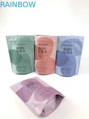 स्टैंड अप बॉडी स्क्रब बैग विभिन्न आकारों के साथ अनुकूलन योग्य कॉस्मेटिक पैकेजिंग बैग