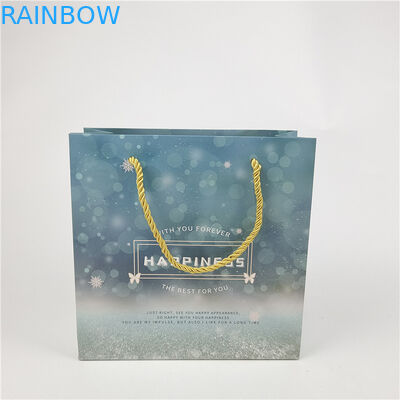 बेस्ट सेलिंग रीसाइक्लेबल पर्यावरण के अनुकूल लोगो मुद्रित शॉपिंग पेपर बैग पैकेजिंग सफेद 110 ग्राम पुनः प्रयोज्य