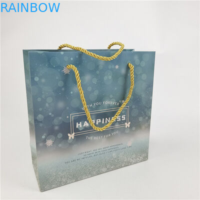 बेस्ट सेलिंग रीसाइक्लेबल पर्यावरण के अनुकूल लोगो मुद्रित शॉपिंग पेपर बैग पैकेजिंग सफेद 110 ग्राम पुनः प्रयोज्य