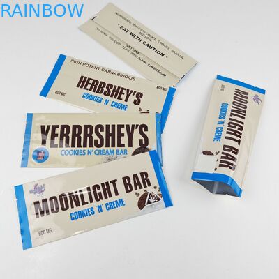 हीट सील लेमिनेटेड एल्यूमीनियम पन्नी Mylar पाउच पन्नी रैपर कस्टम मुद्रित वापस सील बैग चॉकलेट ऊर्जा पट्टी