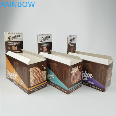 पुनर्नवीनीकरण करने योग्य फोल्डेबल कार्डबोर्ड काउंटर डिस्प्ले बॉक्स रिटेल स्टोर शेल्फ तैयार डिस्प्ले पेपर बॉक्स